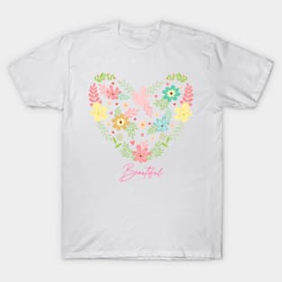 beautiful heart pink T-Shirt